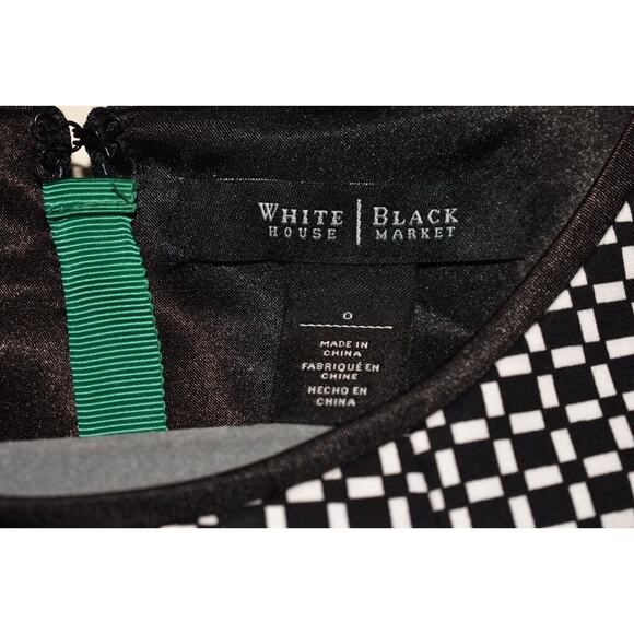 WHITE HOUSE BLACK MARKET $78 Geo Jacquard Bodice Peplum Top Size 0 - Picture 3 of 3